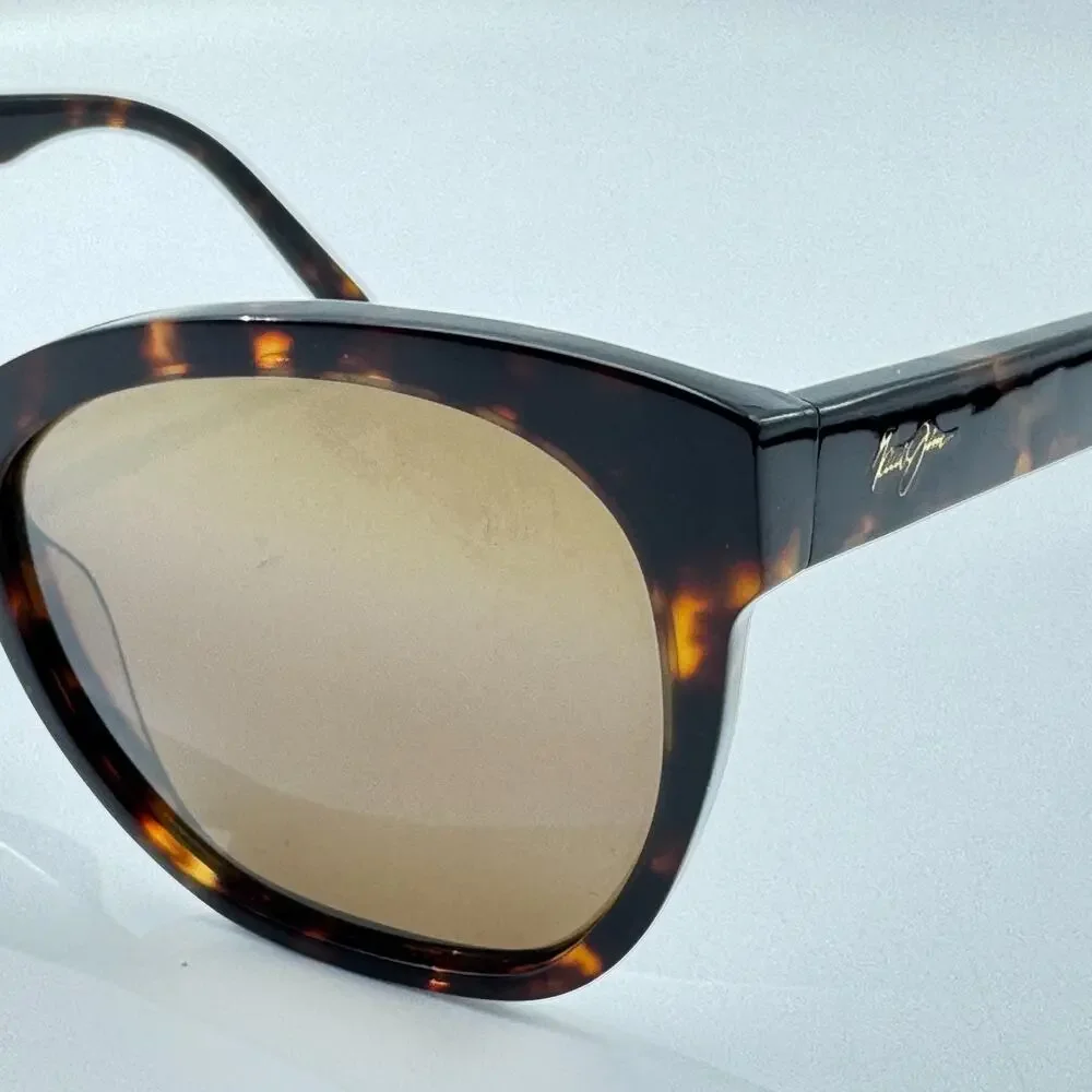 Maui Jim Sunglasses Alulu STG-BG MJ878-10 Dark Tortoise Cat Eye Bronze Polarized